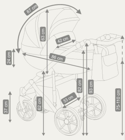 MAGGIO Camarelo 2w1 wózek wielofunkcyjny Polski Produkt kolor Mg-6
