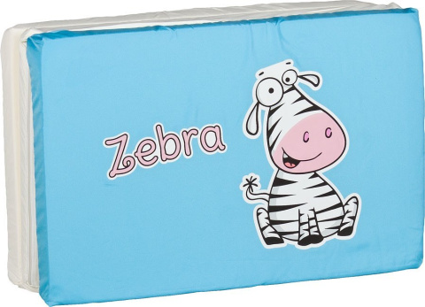 Materacyk Składany Turystyczny Safari 120x60 cm Caretero - Grey Zebra