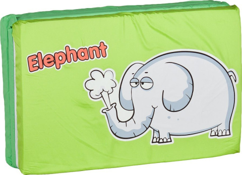 Materacyk Składany Turystyczny Safari 120x60 cm Caretero - Słonik Zielony