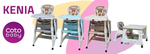 KENIA Coto Baby 2w1 stolik / krzesełko do karmienia - 23 MINT