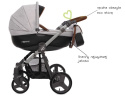 MOMMY 3w1 BabyActive wózek głęboko-spacerowy + fotelik samochodowy Kite 0-13kg - 17 GREY LEAVES