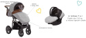 MOMMY 3w1 BabyActive wózek głęboko-spacerowy + fotelik samochodowy Kite 0-13kg - 17 GREY LEAVES