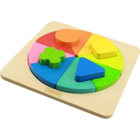 Kolorowa Drewniana Układanka Geometryczna Puzzle Masterkidz Montessori
