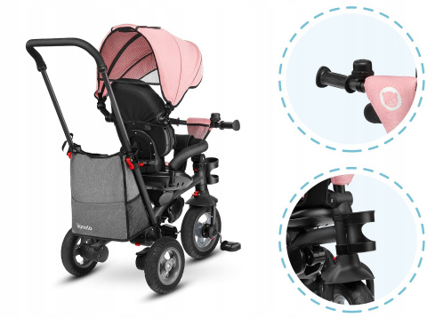 Tris Lionelo rowerek trójkołowy 1,5-5 lat do 25kg - candy rose