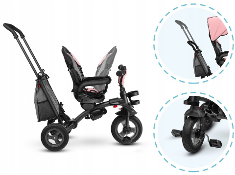 Tris Lionelo rowerek trójkołowy 1,5-5 lat do 25kg - candy rose