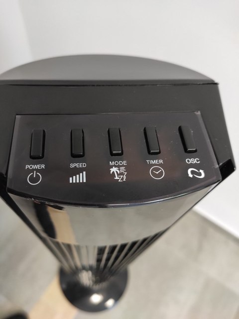 Wentylator Kolumnowy Vento 117 cm 45W z Pilotem Czarny