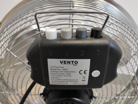 Wentylator Vento Cyrkulator Podłogowy 30 cm 55W Chromowany