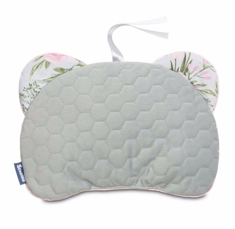 Sensillo poduszka Miś - SZARY KWIATY