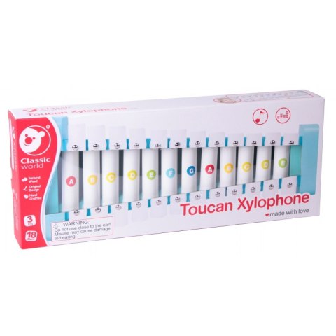 CLASSIC WORLD Cymbałki Ksylofon Drewniany 12 Tonów + 2 Pałeczki