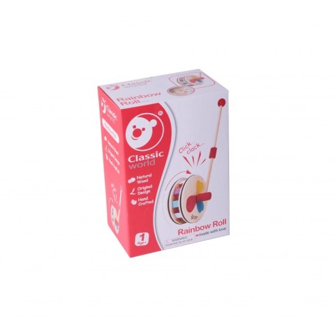 CLASSIC WORLD Kolorowy Tęczowy Pchacz Drewniany