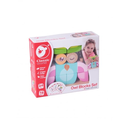CLASSIC WORLD Kreatywne Drewniane Klocki Przestrzenne 3D Sowa