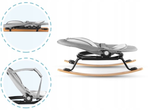 ROSA Lionelo Bujaczek Leżaczek - składany, obracany - GREY/BLACK