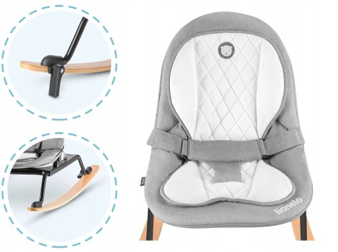 ROSA Lionelo Bujaczek Leżaczek - składany, obracany - GREY/BLACK