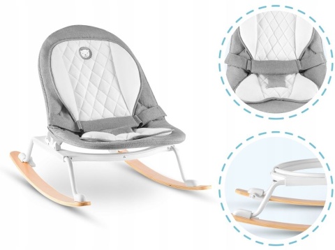 ROSA Lionelo Bujaczek Leżaczek - składany, obracany - GREY/WHITE
