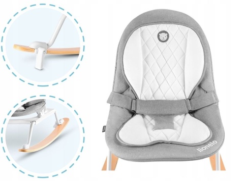 ROSA Lionelo Bujaczek Leżaczek - składany, obracany - GREY/WHITE