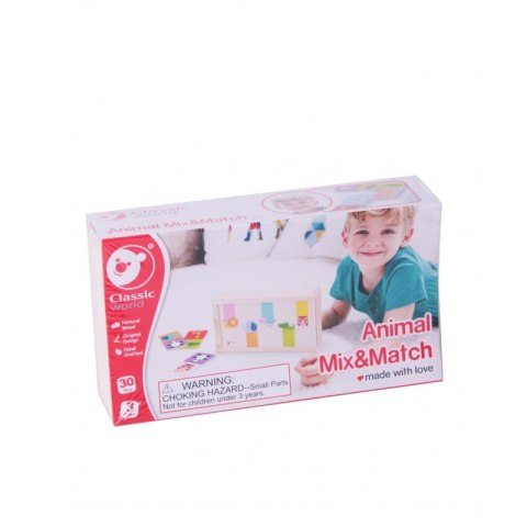 CLASSIC WORLD Drewniana Układanka Gra Domino ze Zwierzątkami