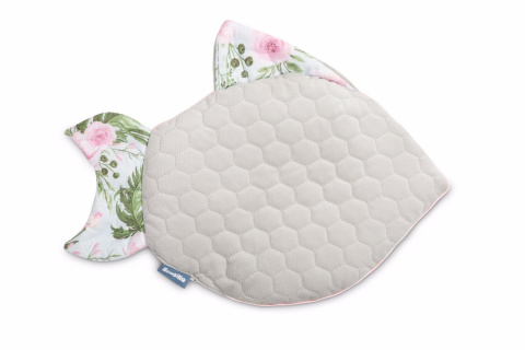 Sensillo poduszka Rybka Velvet - SZARY KWIATY