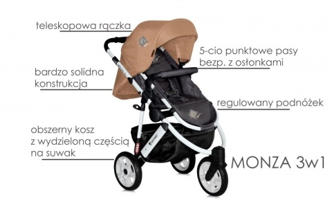 WÓZEK WIELOFUNKCYJNY 3W1 MONZA Bertoni Lorelli