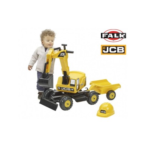 FALK JCB Koparka Przyczepa Jeździk + Kask