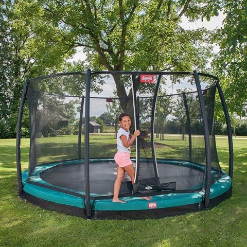 BERG Trampolina InGround Champion 270 cm Siatka Comfort Twinspring Gold + BIG Ogrodowa Fontanna Gratis