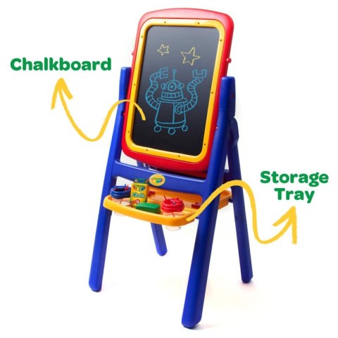 Obrotowa Tablica magnetyczna i kredowa Sztaluga 3w1 z akcesoriami Crayola +Zestaw Magnetycznych literek i cyferek Gratis