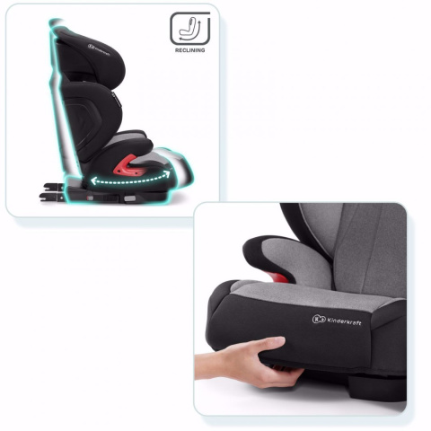 Fotelik Samochodowy Kinderkraft UNITY - BLACK 15-36 ISOFIX