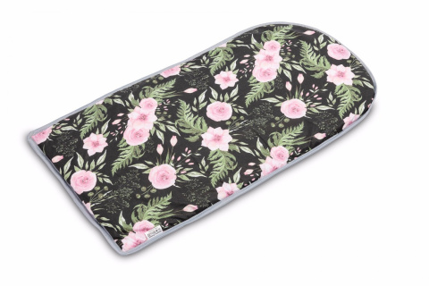 Gniazdo Velvet Kokon niemowlęcy Sensillo ok. 80x45cm - CZARNY KWIATY