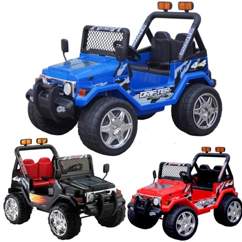 JEEP RAPTOR DRIFTER STRONG 5 MARIO DWUOSOBOWY 2 SILNIKI 2 AKUMULATORY 20Ah 45W + PILOT DLA RODZICA - Zielony