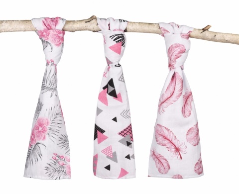 Pieluszki muślinowe 3-pack Sensillo - RÓŻOWY