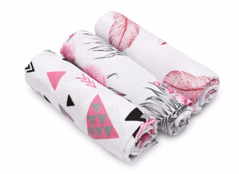 Pieluszki muślinowe 3-pack Sensillo - RÓŻOWY