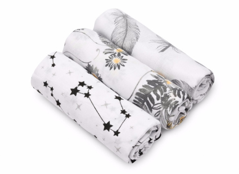 Pieluszki muślinowe 3-pack Sensillo - Szary