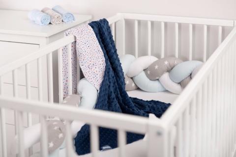 Lekki kocyk Minky 75x100cm Sensillo - GRANAT/KROPKI