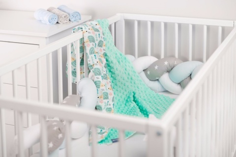 Lekki kocyk Minky 75x100cm Sensillo - MIĘTOWY/JEŻYKI