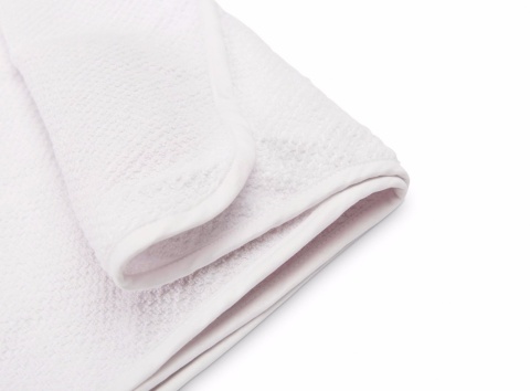 Okrycie kąpielowe z kapturkiem frotte miękkie o splocie krepa Sensillo - BIAŁE