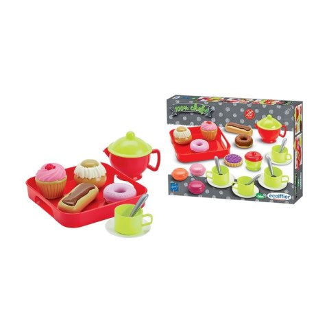Ecoiffier Zestaw do Herbaty Ciasteczka Naczynia 26 elementów