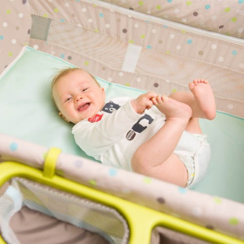 Babycenter HAUCK łóżeczko turystyczne 2 poziomy przewijak karuzela z pozytywką