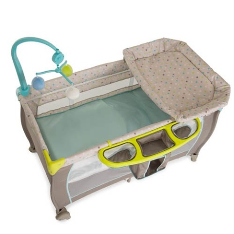 Babycenter HAUCK łóżeczko turystyczne 2 poziomy przewijak karuzela z pozytywką