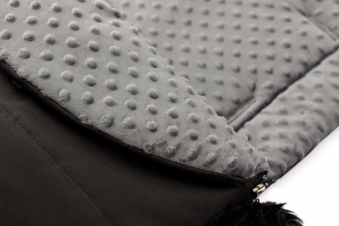 Husky Minky nieprzemakalny śpiworek do wózka Sensillo - BLACK/DARK GREY