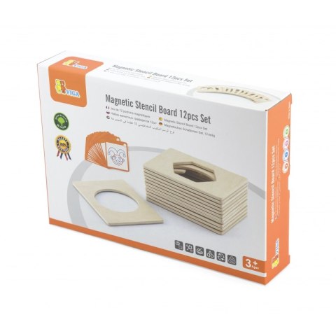 VIGA Drewniane Puzzle Magnetyczne Szablony Kształty