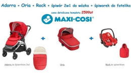 Adorra 3w1 Oria Rock + 2 x śpiworek wózek Maxi-Cosi - Nomad sand