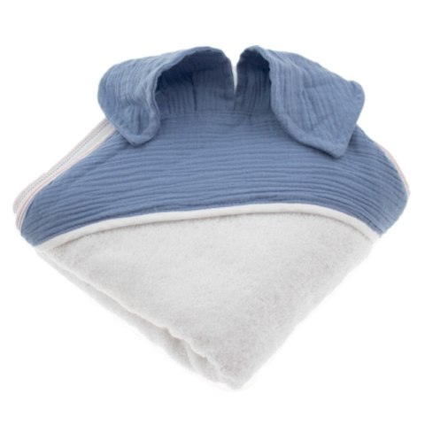Hi Little One - Ręcznik z kapturem 100 x 100 BUNNY hooded bath towel Sky Blue