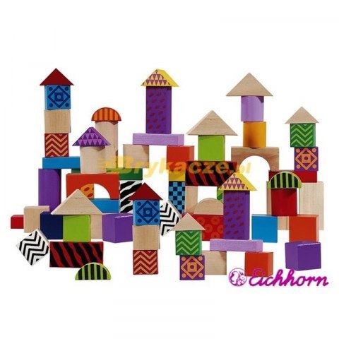 Eichhorn Drewniane Klocki 50 szt. Wiaderko Sorter