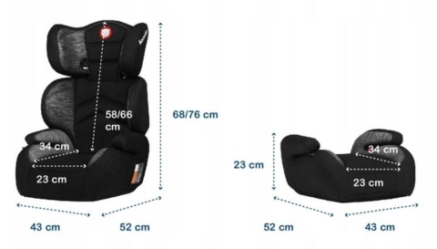 LARS PLUS 15-36kg Lionelo fotelik samochodowy - Graphite