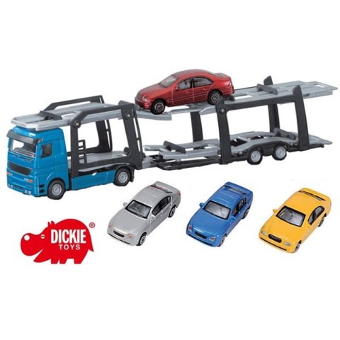 Dickie Niebieska Laweta Holownik Ruchome Elementy + 4 Auta