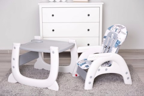 HOMEE CARETERO 2w1 krzesełko do karmienia i stolik - Grey