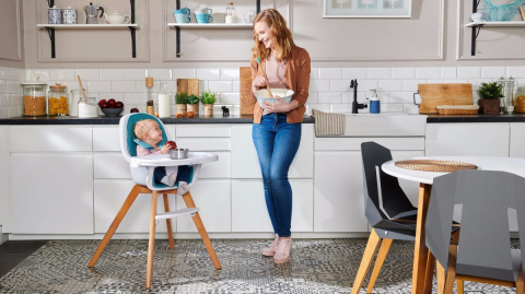 Kinderkraft Krzesełko Do Karmienia rośnie z dzieckiem 2w1 TIXI - Pink