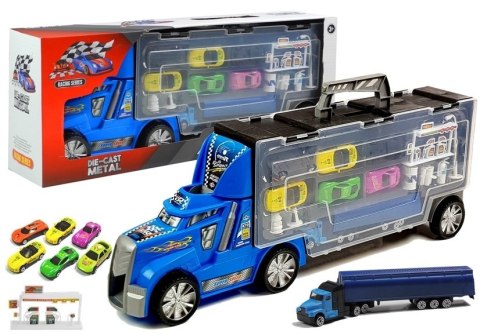 Tir Ciężarówka z Autkami + Akcesoria Niebieski