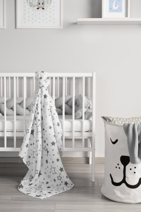 Muślinowy otulacz bawełniany Sensillo 120x120 cm - Gwiazdki