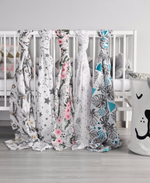 Muślinowy otulacz bawełniany Sensillo 120x120 cm - Gwiazdki