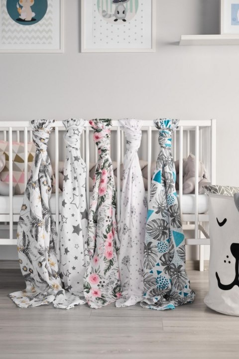 Muślinowy otulacz bawełniany Sensillo 120x120 cm - Róże